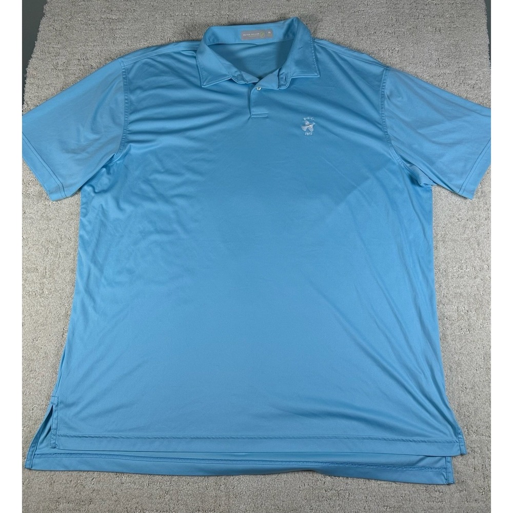Peter Millar Featherweight Polo Shirt Men's Sz XL Blue UPF 50 Golf Preppy